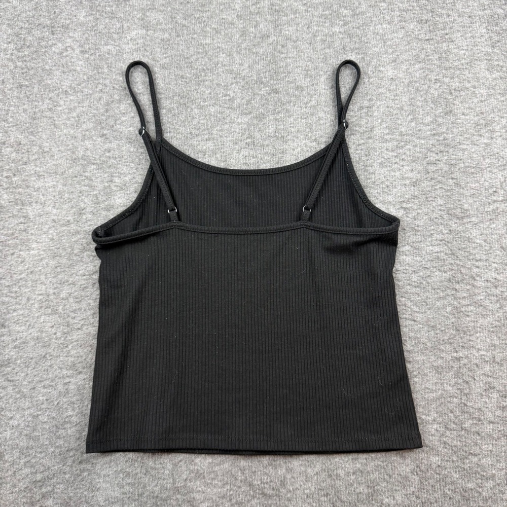 American‎ Eagle Camisole Women Small Black Ribbed Adjustable Strap Cami Tank Top - Picture 6 of 6